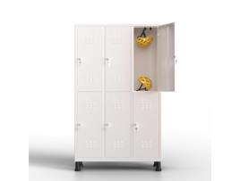 Cacifo Metálico com 6 Portas 180X97X40 Cm para a Sua Oficina Ou Escritório Cacifo Metálico com Fechadura Branco TWINTHINK