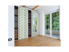 Autocolante para porta de camarim doméstico - L. 67 x l. 250 cm - Branco multicolorido