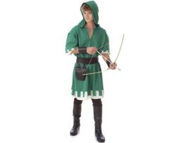 Fato de Arqueiro Verde com Capuz para Homem