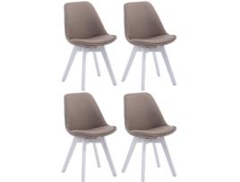 Conjunto de 4 cadeiras de visita em tecido Borneo V2 cinzento/branco CLP