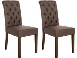Conjunto de 2 cadeiras de jantar Lisburn marrom/tecido CLP