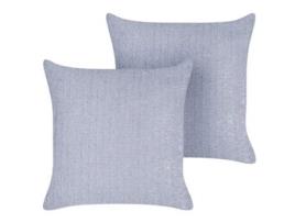 Juego de cojines decorativos BELIANI Crossandra de Poliéster Violeta 45x45x7