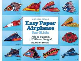 Livro Easy Paper Airplanes for Kids Kit de Andrew Dewar (Inglês)