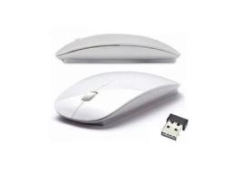 Mouse Sem Fio de Design Ultrafino Estilo Apple Mac Pc Branco GOBRO