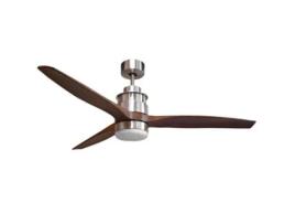 Ventilador DC BRAVO níquel LED controle remoto função verão inverno INTERLUSA