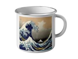 Caneca - FABULOUS BIJOUX - Hokusai Kanagawa - Metal esmaltado - Inquebrável - Compatível com máquina de lavar louça