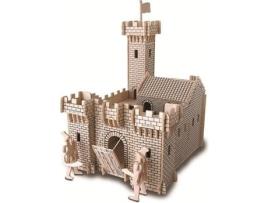 Kit de construção em madeira FSC - QUAY - Castelo do Cavaleiro - Para crianças - Modelo acabado Alt.20cm x L17cm x P25cm