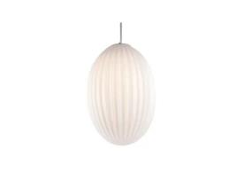 Candeeiro suspenso de designer vintage - LEITMOTIV - Smart grande - Abajur de vidro - Branco - Base E27