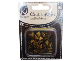 Pregos rebites com garras Quadrado 10mm Antic Bronze 30 peças - Ki-Sign Cobre-bronze