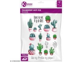 Design de transferência para ferro A4 - KI-SIGN - Hot fix Cactus - Verde