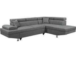 Sofá esquinero ''Sophia luxe'' - Gris - Esquina derecha (265 x 190.5 x 80/91 cm)
