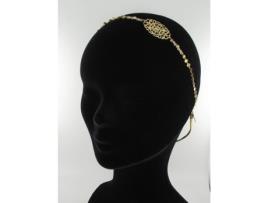 Tiara - LES DISSONANCES - Oréade - Dourada com ouro fino - Pérolas rosa e roxas - Joias para cabeça feminina