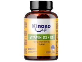 Kinoko Life Vitamina D3-K2 com Omega 9 200 Cápsulas