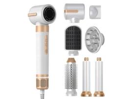 Secador de Cabelo Profissional de Alta Velocidade Klack Hot Air Styler 7 em 1, 110000 rpm, Escova Secadora, Difusor, Alisador, Modelador