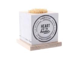 Caixa de pá - SIL - 7x7x8 cm - Madeira e bambu - Branco - Armazenamento interior