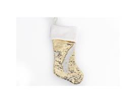 Bota de lantejoulas pendurada decoração de Natal - ouro