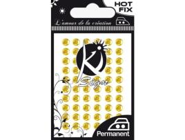 Strass para passar a ferro em tecido Ø 5mm - Ouro - 60 peças - Ki-Sign Gold