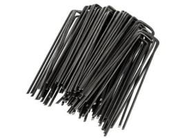 Pacote GardenMate de 100 estacas de fixação de aço de 2,9 mm, 150 mm de comprimento e 25 mm de largura GARDENMATE