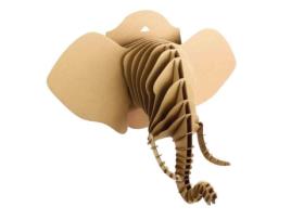 Troféu de papelão para montar - MÉGACRÉA - Elefante - 77x37x29 cm - Cor cor