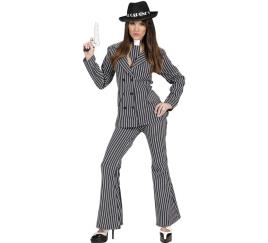 Fato de gangster em fato elegante para mulher