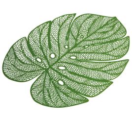 Base em folha de PVC verde 45 cm