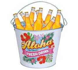 Cubo Aloha de Metal 19x23 cm