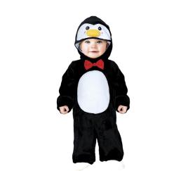 Fato de pinguim com capuz para bebê