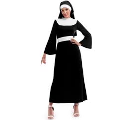 Fato de freira preta para mulher
