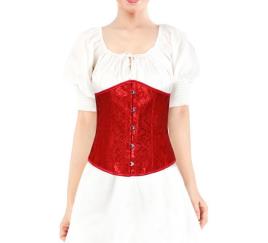 Espartilho Jacquard Vermelho para Mulher