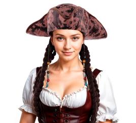 Chapéu Pirata Adulto com Tranças Longas