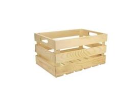 Caixa de madeira - MÉGACRÉA - 32,5 x 21,5 x 17 cm - Bege - Personalizável - Madeira maciça