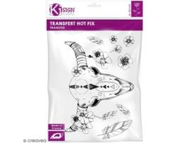 Motivo de transferência a ferro A4 - Crânio de búfalo hot fix