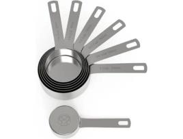 Chef Pomodoro Aço Inoxidável Conjunto de Copos de Aço Aninhado e Empilhável com 7 Pcs Marcações a Laser e Anel de Classificação para Molhado e Seco