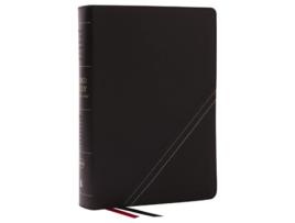 Livro NKJV, Word Study Reference Bible, Bonded Leather, Black, Red Letter, Comfort Print de Thomas Nelson (Inglês)
