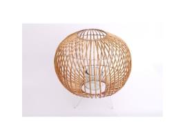 Castiçal bola de vime Alix - Diam. 41 x A. 43 cm - Branco