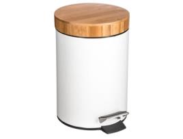 Contentor com pedais em bambu Natureo - 3 L - Branco