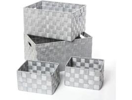 Cestos de armazenamento - INSTANT DO - Cinza - Poliéster - Dimensões l. 28 x C. 38 x A. 20 cm