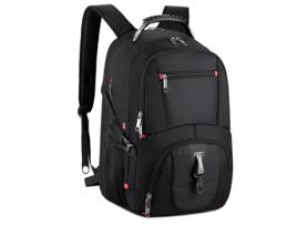 Mochila extra grande para laptop de viagem com porta de carregamento USB para laptops de 17 polegadas para homens e mulheres pretas 25 35 50 cm