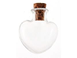 Conjunto de 2 garrafas de vidro mini coração