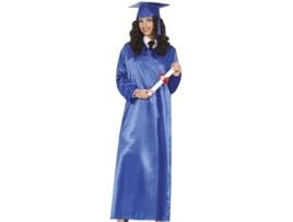 Traje de graduação azul adulto