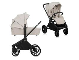 carrinho de passeio LIONELO Mika Plus 2 em 1 - carrinho de bebé 2 em 1, alcofa, cadeira de carro - AREIA BEGE