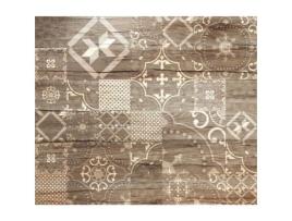 Splashback adesivo em alumínio com efeito madeira - L. 70 x l. 40 cm - Castanho