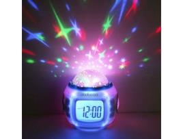 Projetor Rádio Despertador Estrela LED LCD Alarme Música Termômetro Pr Cateau Natal Céu Estrelado LED Despertador para Crianças BRO
