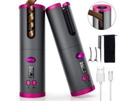 Modelador de cachos automático sem fio - Nobebird - com display LCD e 6 temperaturas ajustáveis