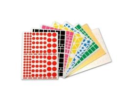 Pacote de 7032 adesivos de diversos formatos e cores 160 x 216 mm
