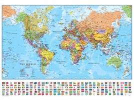 Livro World political laminated de 1030mm X 730mm High (Inglês)