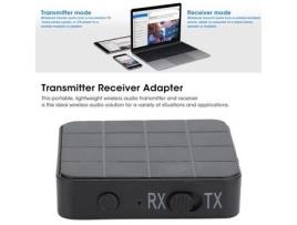 Adaptador de áudio Bluetooth PAL Multifuncional Bluetooth 5.0 Adaptador transceptor de áudio sem fio 2 em 1 saída de 3,5 mm VBESTLIFE