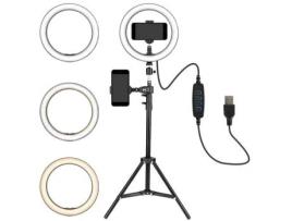 Anel de luz LED de 10 polegadas Lâmpada anelar regulável 3 modos de iluminação com tripé para selfie, foto, vídeo, Youtube Ins LETOUCH