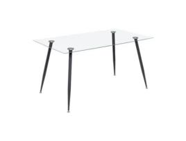 Mesa MOG CASA Beale 140x80 - Design Transparente, Pés Pretos, Altura 75cm I-FLAIR