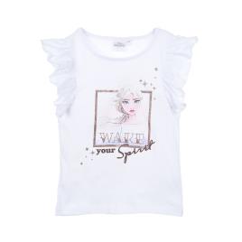 La Reine Des Neiges T-shirt de mangas curtas com folhos, 4-8 anos